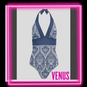 New Venus Bohemian One Piece Swimsuit size 22  Slimming Padded Halter Plus Size